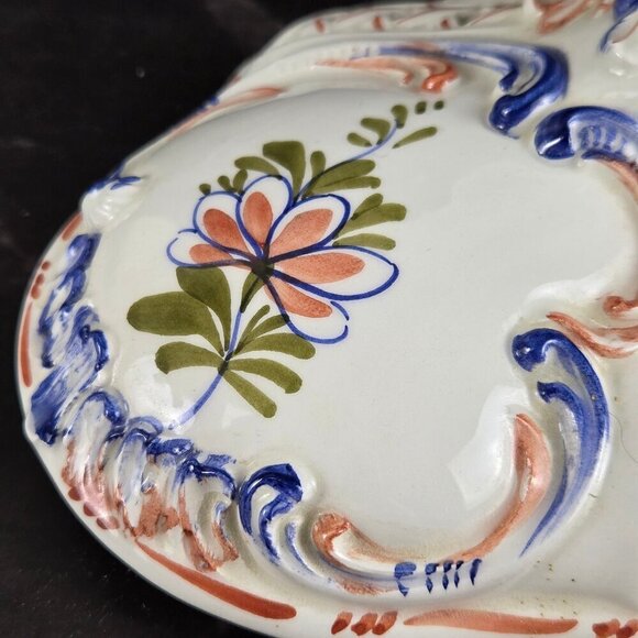 Hand Painted Ceramic Ceramiche Leonardo Italian Lidded Compote Bowl Floral NWT - Picture 11 of 16